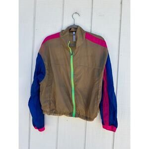 Fabletics Windbreaker, Full Zip, Color Blocking, Folds Ultra Small, Size L‎